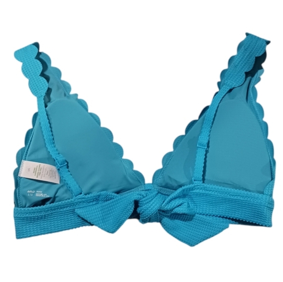 Aerie Scalloped Tie Longline Triangle Bikini Top - Picture 4 of 6